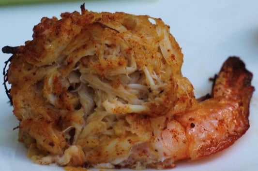 Garlic Shrimp Stuffed w/Crab Cake with Louisiana Twist